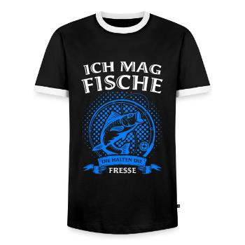 Angeln Fisch Fischer Angler Angeln Geschenk - Männer Kontrast-T-Shirt - Schwarz/Weiß - Vorne - AI Model Female 172 light (172cm) & AI Model Male 178 light (178cm)