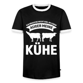 Kühe Kuh Rinder-Züchter Geschenk - Männer Kontrast-T-Shirt - Schwarz/Weiß - Vorne - AI Model Female 172 light (172cm) & AI Model Male 178 light (178cm)