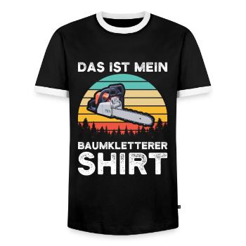 Baumkletterer Arborist Baumklettern Geschenk - Männer Kontrast-T-Shirt - Schwarz/Weiß - Vorne - AI Model Female 172 light (172cm) & AI Model Male 178 light (178cm)