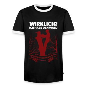 Baumkletterer Arborist Baumklettern Geschenk - Männer Kontrast-T-Shirt - Schwarz/Weiß - Vorne - AI Model Female 172 light (172cm) & AI Model Male 178 light (178cm)