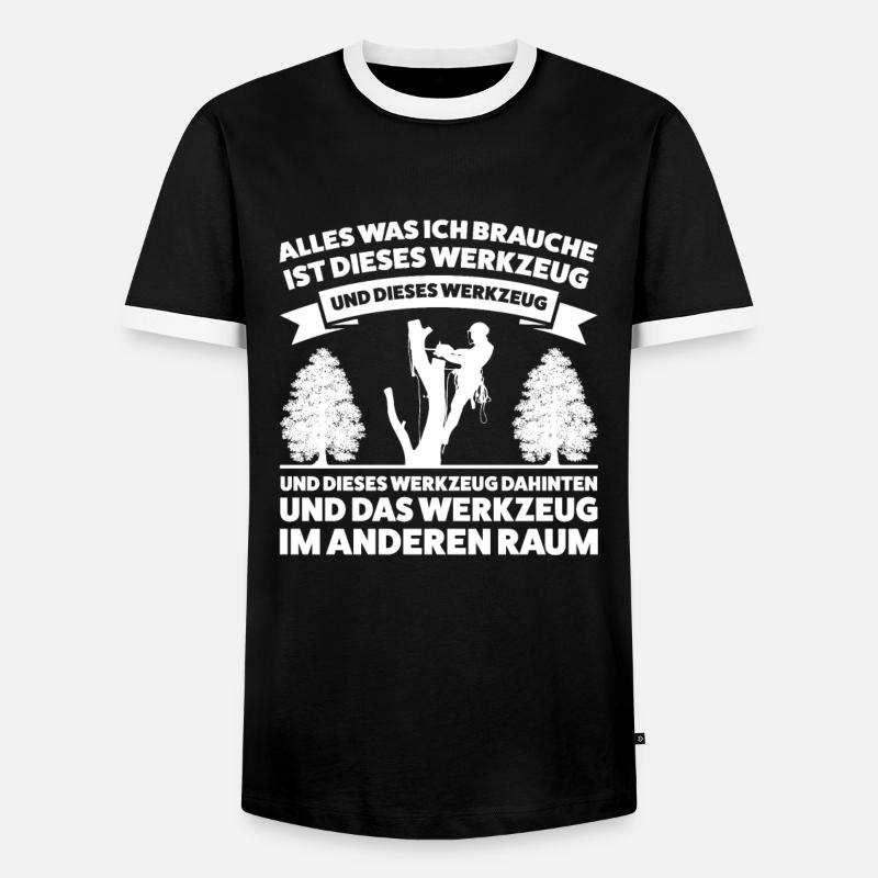Baumkletterer Arborist Baumpfleger Geschenk - Männer Kontrast-T-Shirt - Schwarz/Weiß
