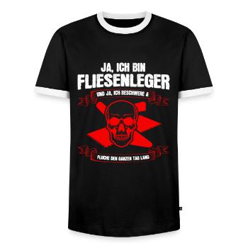 Fliesenleger Beruf Fliesenverlegung Geschenk - Männer Kontrast-T-Shirt - Schwarz/Weiß - Vorne - AI Model Female 172 light (172cm) & AI Model Male 178 light (178cm)