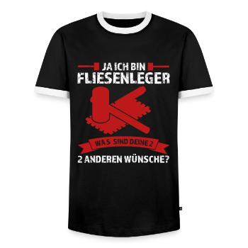 Fliesenleger Beruf Plattenleger Geschenk - Männer Kontrast-T-Shirt - Schwarz/Weiß - Vorne - AI Model Female 172 light (172cm) & AI Model Male 178 light (178cm)