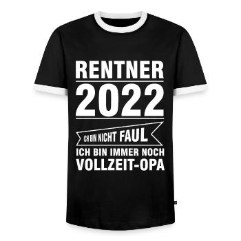 Rentner 2022 Opa Ruhestand Geschenk - Männer Kontrast-T-Shirt - Schwarz/Weiß - Vorne - AI Model Female 172 light (172cm) & AI Model Male 178 light (178cm)