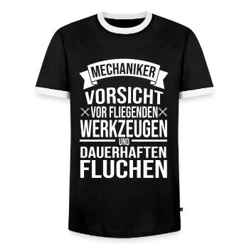 Kfz-Mechaniker Schrauber Werkstatt Geschenk - Männer Kontrast-T-Shirt - Schwarz/Weiß - Vorne - AI Model Female 172 light (172cm) & AI Model Male 178 light (178cm)