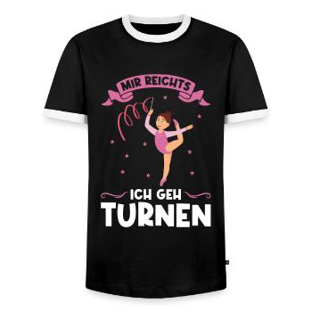 Turnen Mädchen Turnerin Geschenk - Männer Kontrast-T-Shirt - Schwarz/Weiß - Vorne - AI Model Female 172 light (172cm) & AI Model Male 178 light (178cm)