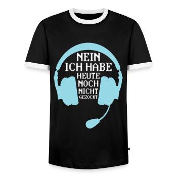 Gaming Zocken Konsole Geschenk - Männer Kontrast-T-Shirt - Schwarz/Weiß - Vorne - AI Model Female 172 light (172cm) & AI Model Male 178 light (178cm)