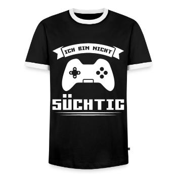 Gaming Zocken Zocker Geschenk - Männer Kontrast-T-Shirt - Schwarz/Weiß - Vorne - AI Model Female 172 light (172cm) & AI Model Male 178 light (178cm)