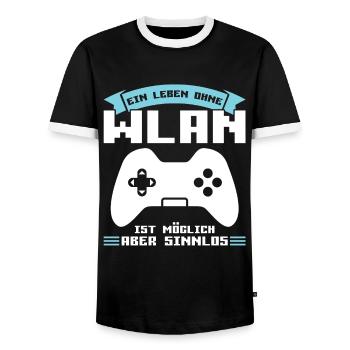 Gaming Zocken Gamer Geschenk - Männer Kontrast-T-Shirt - Schwarz/Weiß - Vorne - AI Model Female 172 light (172cm) & AI Model Male 178 light (178cm)