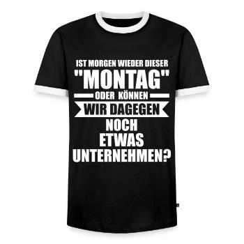 Sarkasmus Spruch Ironie Geschenk - Männer Kontrast-T-Shirt - Schwarz/Weiß - Vorne - AI Model Female 172 light (172cm) & AI Model Male 178 light (178cm)