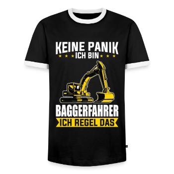 Baggerfahrer Job Bagger Geschenk - Männer Kontrast-T-Shirt - Schwarz/Weiß - Vorne - AI Model Female 172 light (172cm) & AI Model Male 178 light (178cm)
