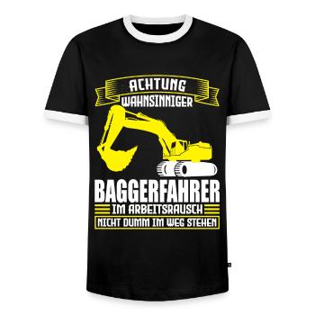 Baggerfahrer Job Bagger Geschenk - Männer Kontrast-T-Shirt - Schwarz/Weiß - Vorne - AI Model Female 172 light (172cm) & AI Model Male 178 light (178cm)