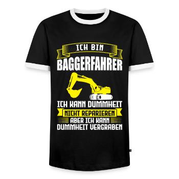 Baggerfahrer Job Bagger Geschenk - Männer Kontrast-T-Shirt - Schwarz/Weiß - Vorne - AI Model Female 172 light (172cm) & AI Model Male 178 light (178cm)