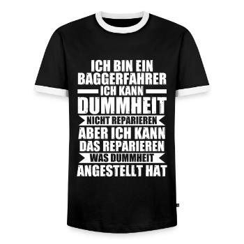 Baggerfahrer Job Bagger Geschenk - Männer Kontrast-T-Shirt - Schwarz/Weiß - Vorne - AI Model Female 172 light (172cm) & AI Model Male 178 light (178cm)