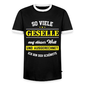 Geselle 2023 Geselle Geselle bestanden Geschenk - Männer Kontrast-T-Shirt - Schwarz/Weiß - Vorne - AI Model Female 172 light (172cm) & AI Model Male 178 light (178cm)