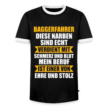 Baggerfahrer Job Bagger Geschenk - Männer Kontrast-T-Shirt - Schwarz/Weiß - Vorne - AI Model Female 172 light (172cm) & AI Model Male 178 light (178cm)