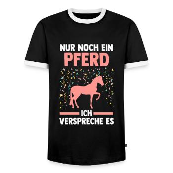 Reiten Pferd Reiter Geschenk - Männer Kontrast-T-Shirt - Schwarz/Weiß - Vorne - AI Model Female 172 light (172cm) & AI Model Male 178 light (178cm)