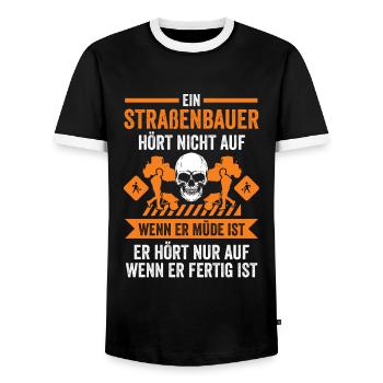 Straßenbauer Job Bauarbeiter Geschenk - Männer Kontrast-T-Shirt - Schwarz/Weiß - Vorne - AI Model Female 172 light (172cm) & AI Model Male 178 light (178cm)