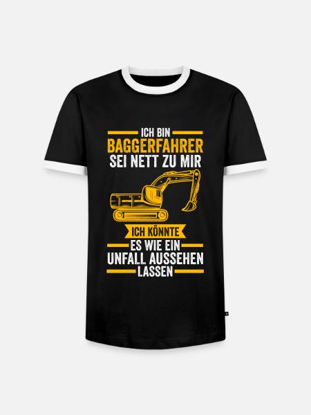 Baggerfahrer Job Baumaschine Geschenk - Männer Kontrast-T-Shirt - Schwarz/Weiß