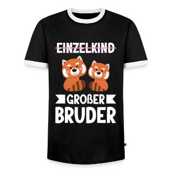 Großer Bruder Katzen Grosser Bruder Geschenk - Männer Kontrast-T-Shirt - Schwarz/Weiß - Vorne - AI Model Female 172 light (172cm) & AI Model Male 178 light (178cm)