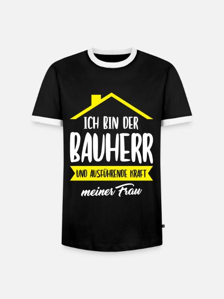 Bauherr Bauherrin Häuslebauer Geschenk - Männer Kontrast-T-Shirt - Schwarz/Weiß