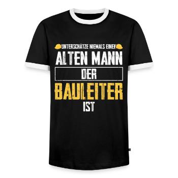 Bauleiter Bauaufsicht Bauleitung Geschenk - Männer Kontrast-T-Shirt - Schwarz/Weiß - Vorne - AI Model Female 172 light (172cm) & AI Model Male 178 light (178cm)