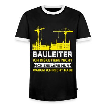 Bauleiter Bauaufsicht Bauleitung Geschenk - Männer Kontrast-T-Shirt - Schwarz/Weiß - Vorne - AI Model Female 172 light (172cm) & AI Model Male 178 light (178cm)