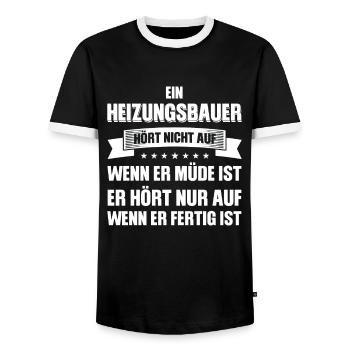 Heizungsbauer Beruf Heizungsinstallateur Geschenk - Männer Kontrast-T-Shirt - Schwarz/Weiß - Vorne - AI Model Female 172 light (172cm) & AI Model Male 178 light (178cm)