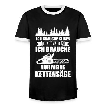 Baumpfleger Forstwirt Kettensäge Geschenk - Männer Kontrast-T-Shirt - Schwarz/Weiß - Vorne - AI Model Female 172 light (172cm) & AI Model Male 178 light (178cm)