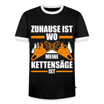 Baumpfleger Forstwirt Arborist Geschenk - Männer Kontrast-T-Shirt - Schwarz/Weiß - Vorne - AI Model Female 172 light (172cm) & AI Model Male 178 light (178cm)