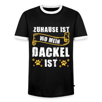 Dackel Hund Dackel Hund Geschenk - Männer Kontrast-T-Shirt - Schwarz/Weiß - Vorne - AI Model Female 172 light (172cm) & AI Model Male 178 light (178cm)