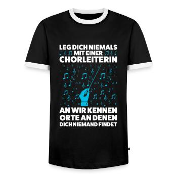 Chorleiterin Beruf Chor Geschenk - Männer Kontrast-T-Shirt - Schwarz/Weiß - Vorne - AI Model Female 172 light (172cm) & AI Model Male 178 light (178cm)
