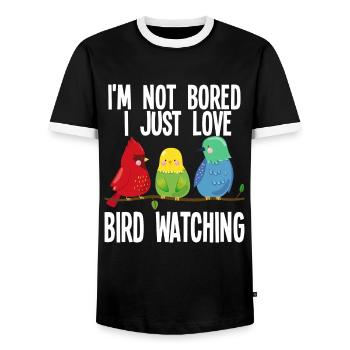 Vogelbeobachtung Vögel Vogelgeschenk - Männer Kontrast-T-Shirt - Schwarz/Weiß - Vorne - AI Model Female 172 light (172cm) & AI Model Male 178 light (178cm)