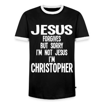 Vorname Christopher Name Christopher Geschenk - Männer Kontrast-T-Shirt - Schwarz/Weiß - Vorne - AI Model Female 172 light (172cm) & AI Model Male 178 light (178cm)