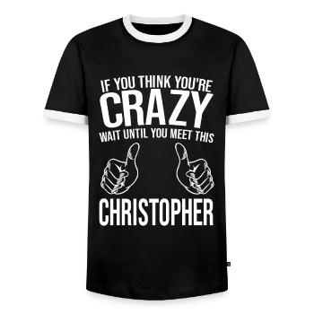 Vorname Christopher Name Christopher Geschenk - Männer Kontrast-T-Shirt - Schwarz/Weiß - Vorne - AI Model Female 172 light (172cm) & AI Model Male 178 light (178cm)