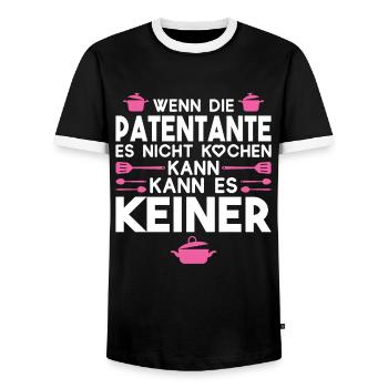 Patentante Taufe Taufpatin Geschenk - Männer Kontrast-T-Shirt - Schwarz/Weiß - Vorne - AI Model Female 172 light (172cm) & AI Model Male 178 light (178cm)