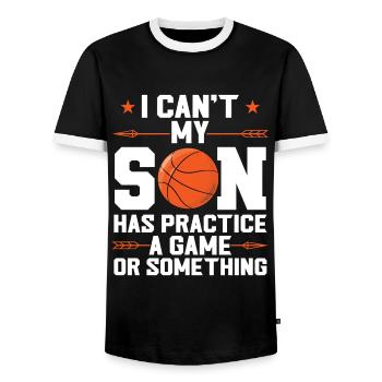 Basketball Sohn Basketball Mutter Sport Geschenk - Männer Kontrast-T-Shirt - Schwarz/Weiß - Vorne - AI Model Female 172 light (172cm) & AI Model Male 178 light (178cm)