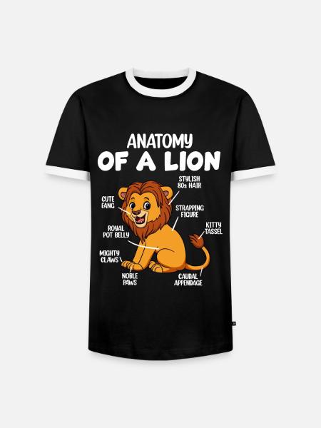 Anatomy of a lion - Men's Ringer Shirt - black/white