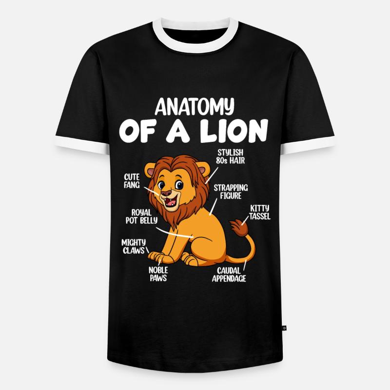 Anatomie eines Löwen - Männer Kontrast-T-Shirt - Schwarz/Weiß