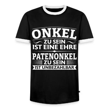Onkel Patenonkel Pate Geschenk - Männer Kontrast-T-Shirt - Schwarz/Weiß - Vorne - AI Model Female 172 light (172cm) & AI Model Male 178 light (178cm)