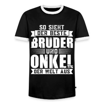 Bruder Onkel Brüder Geschenk - Männer Kontrast-T-Shirt - Schwarz/Weiß - Vorne - AI Model Female 172 light (172cm) & AI Model Male 178 light (178cm)