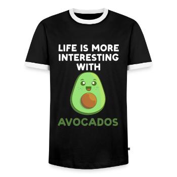 Avocados Avocado Avocado-Liebhaber Geschenk - Männer Kontrast-T-Shirt - Schwarz/Weiß - Vorne - AI Model Female 172 light (172cm) & AI Model Male 178 light (178cm)