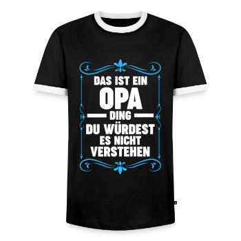 Opa Großvater Großeltern Geschenk - Männer Kontrast-T-Shirt - Schwarz/Weiß - Vorne - AI Model Female 172 light (172cm) & AI Model Male 178 light (178cm)