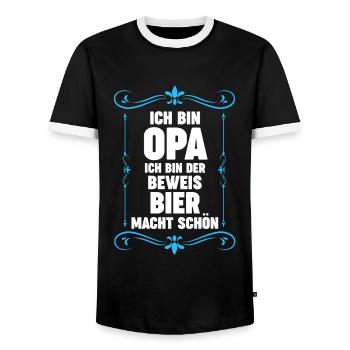 Opa Großvater Großväter Geschenk - Männer Kontrast-T-Shirt - Schwarz/Weiß - Vorne - AI Model Female 172 light (172cm) & AI Model Male 178 light (178cm)