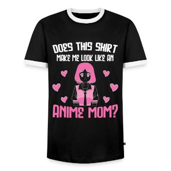 anime merch Anime anime mom Geschenk - Männer Kontrast-T-Shirt - Schwarz/Weiß - Vorne - AI Model Female 172 light (172cm) & AI Model Male 178 light (178cm)