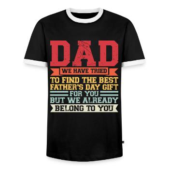 father Papa Dad daddy Geschenk - Männer Kontrast-T-Shirt - Schwarz/Weiß - Vorne - AI Model Female 172 light (172cm) & AI Model Male 178 light (178cm)