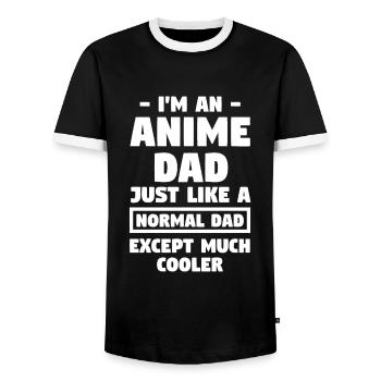 Anime dad Anime Anime Merch Geschenk - Männer Kontrast-T-Shirt - Schwarz/Weiß - Vorne - AI Model Female 172 light (172cm) & AI Model Male 178 light (178cm)
