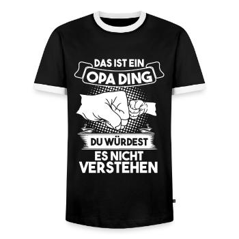 Opa Großvater Großväter Geschenk - Männer Kontrast-T-Shirt - Schwarz/Weiß - Vorne - AI Model Female 172 light (172cm) & AI Model Male 178 light (178cm)