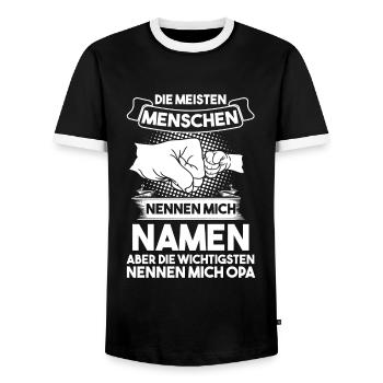 Opa Großvater Großväter Geschenk - Männer Kontrast-T-Shirt - Schwarz/Weiß - Vorne - AI Model Female 172 light (172cm) & AI Model Male 178 light (178cm)