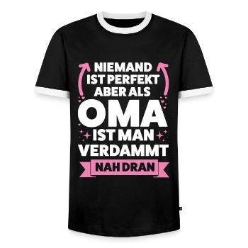 Oma Großmutter Großmütter Geschenk - Männer Kontrast-T-Shirt - Schwarz/Weiß - Vorne - AI Model Female 172 light (172cm) & AI Model Male 178 light (178cm)